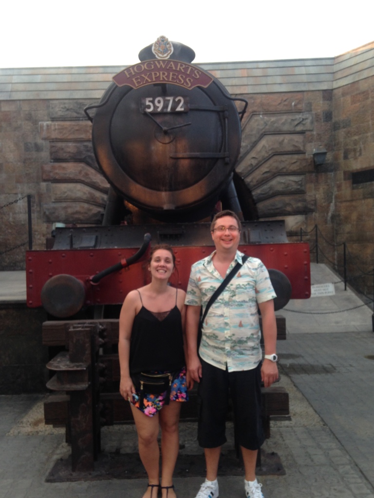 My Sister & Husband next to the Hogwarts Express